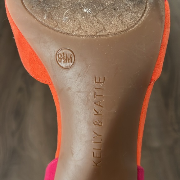 Kellie and Katie orange and pink color block high heels - Picture 7 of 7